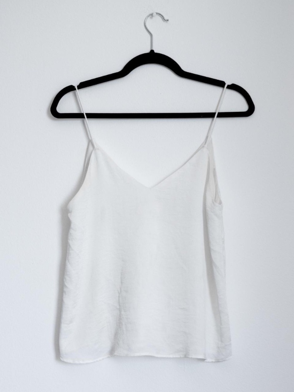 MANGO minimalist white satin effect relaxed fit cami/top